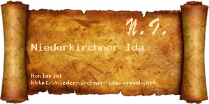 Niederkirchner Ida névjegykártya
